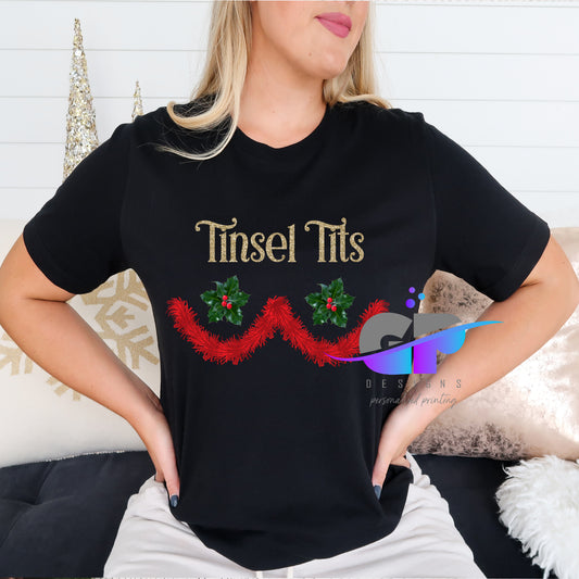 Tinsel Tits Christmas Tee