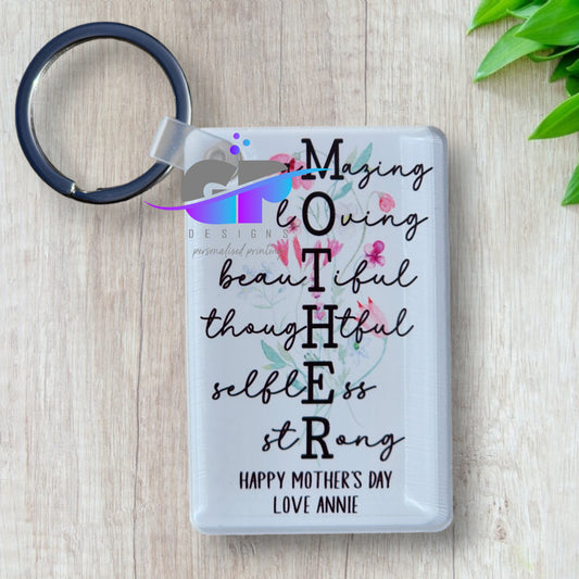 Words to describe Mothers Day keyring